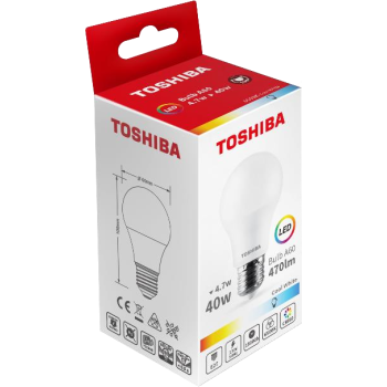 TOSHIBA BEC LED STANDARD A60 E27 4.7W LUMINA ALB RECE 384416(9)