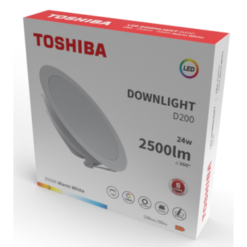 TOSHIBA LED DOWN LIGHT D200 24W 3000K 387875(8)