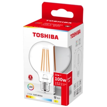 TOSHIBA BEC LED FILAMENT G95 E27 11W 2700K LUMINA ALB INCANDESCENTA 386953(6)